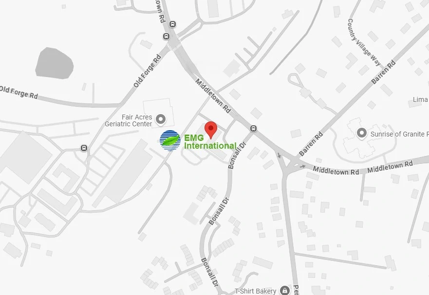 EMG International, LLC Location Map. PA. USA.